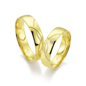 Gelbgold, Ringe, August Gerstner Trauring Exclusiv-Kollektion 4/28671/5-28671/5