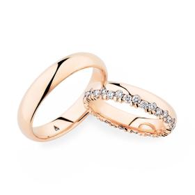 Roségold, Ringe, Christian Bauer Trauring-Set 0247023-0280120