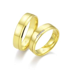 Gelbgold, Ringe, August Gerstner Trauring Exclusiv-Kollektion 4/28667/5,5-28667/5,5