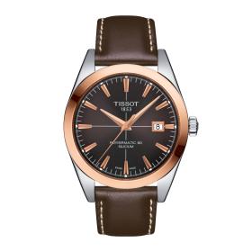 Unisex, Tissot Gentleman Powermatic 80 Silicium 18K Goldlünette T927.407.46.291.00