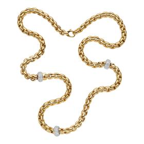 Weißgold, Halsschmuck, FOPE Eka Collier mit Pavébesatz 70705C3_PB_G_XBX_060