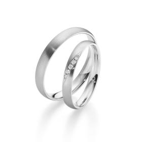 Weißgold, Ringe, August Gerstner Trauring Exclusiv-Kollektion 4/28703/3-28703/3,5