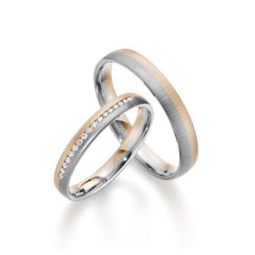 Weißgold, Ringe, August Gerstner Trauring Exclusiv-Kollektion 4/28726/3-28726/3,5