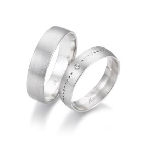 Weißgold, Ringe, August Gerstner Trauring Exclusiv-Kollektion 4/28660/5-28660/5,5