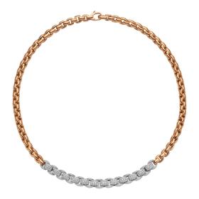 Weißgold, Halsschmuck, FOPE Eka Collier mit Pavébesatz 77305CX_PB_R_XBX_043