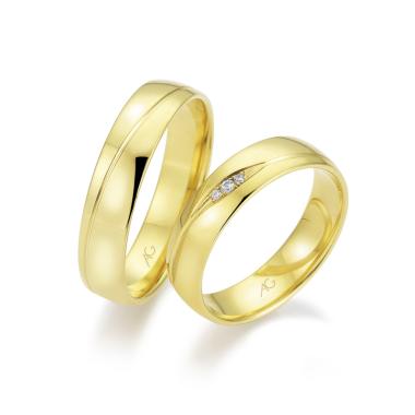 Ringe, Gelbgold, August Gerstner Trauring Exclusiv-Kollektion