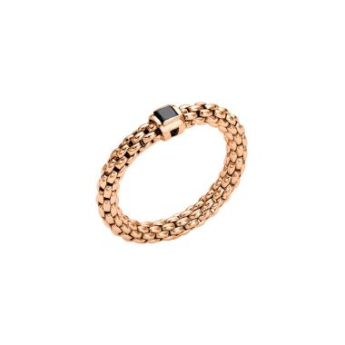 Ringe, Roségold, FOPE Flex'it Souls Ring mit schwarzem Diamant