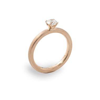 Ringe, Rotgold, Schmuckwerk Solitairering Alpenring